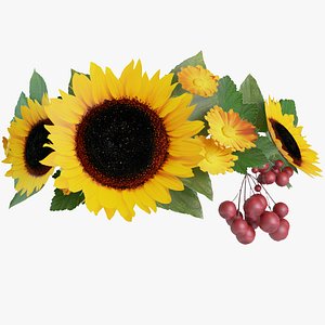 Wreath Sunflowers 3D model