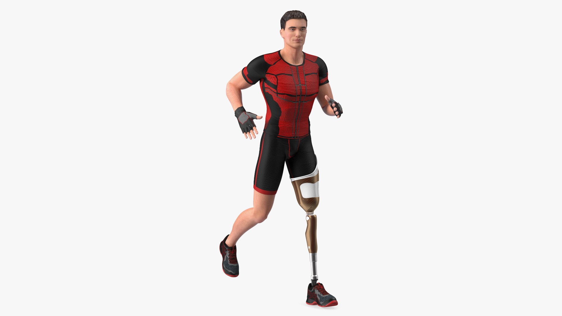 Man with Prosthetic Leg 3D model preview