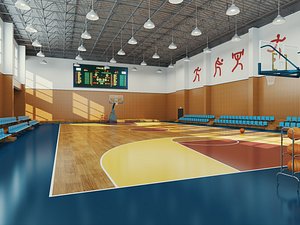 3D Modern Indoor Basketball Gym Court Arena 3D Model