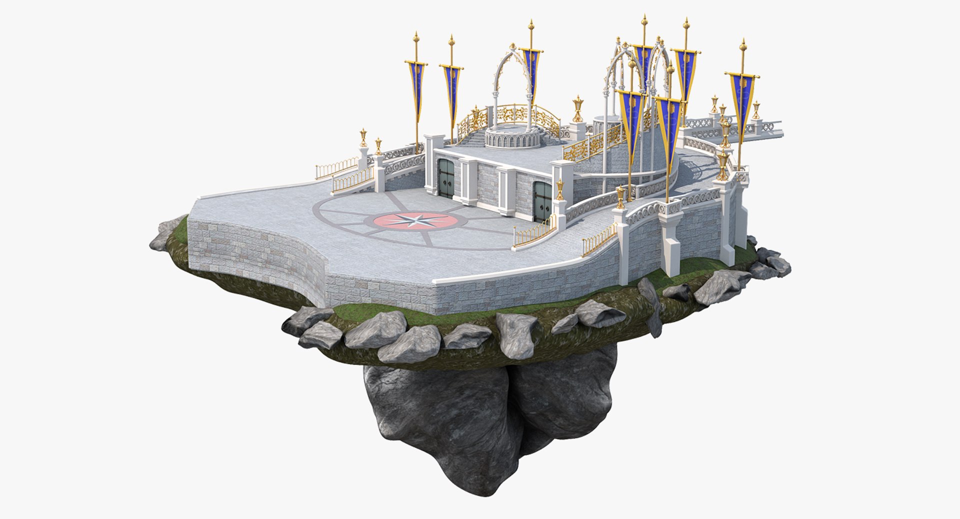 Castle Courtyard 3D model preview
