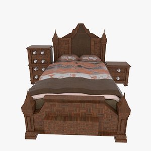 Classic Bedroom set 3d model 3D model
