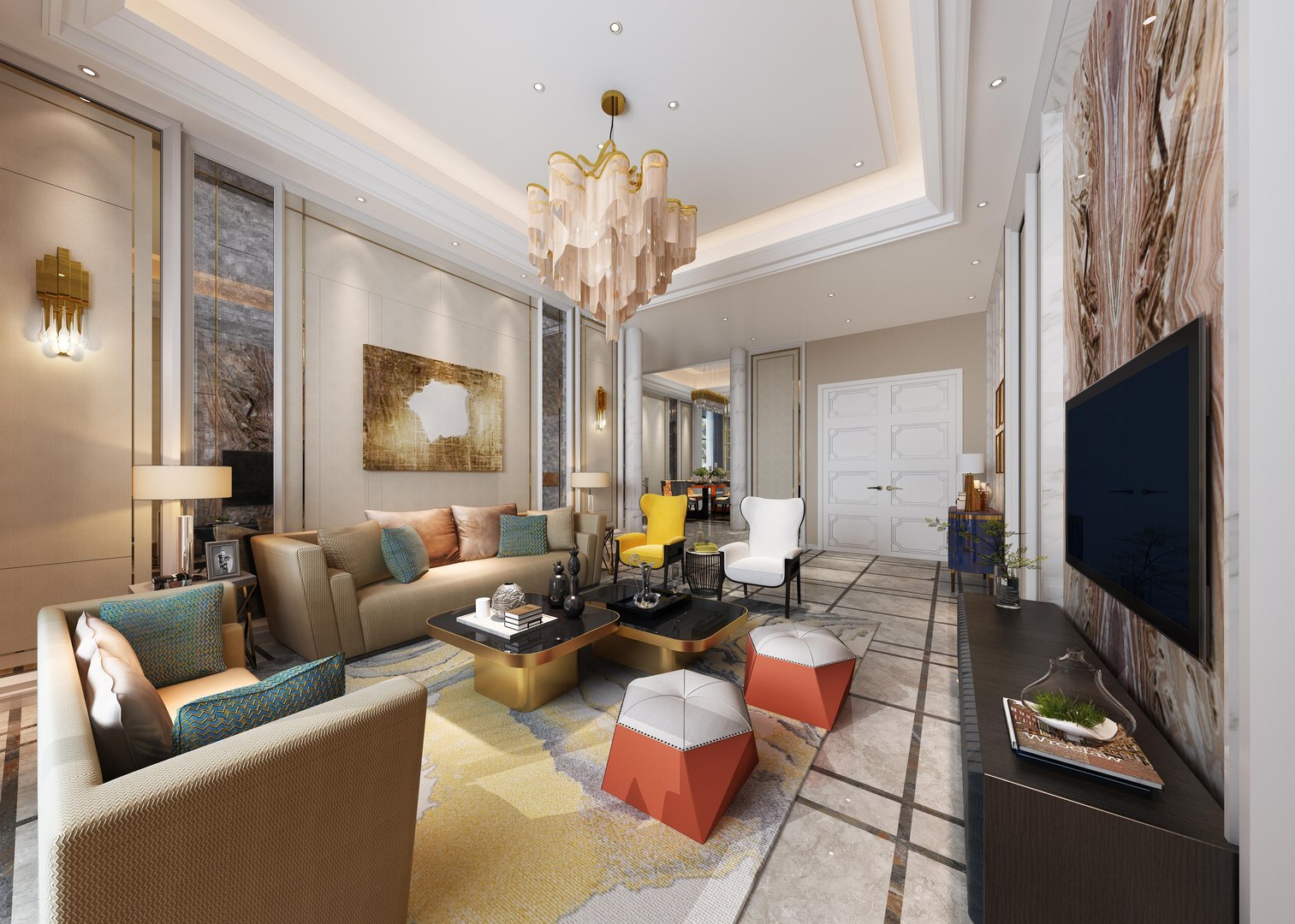 3D 69- Modern Living Room Model - TurboSquid 2026694