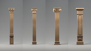 Game Ready 16 Ancient Greek Columns Set - PBR-8K