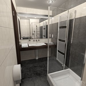 hotel bathroom shower 3d model