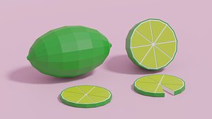 3D Low Poly Cartoon Lime model