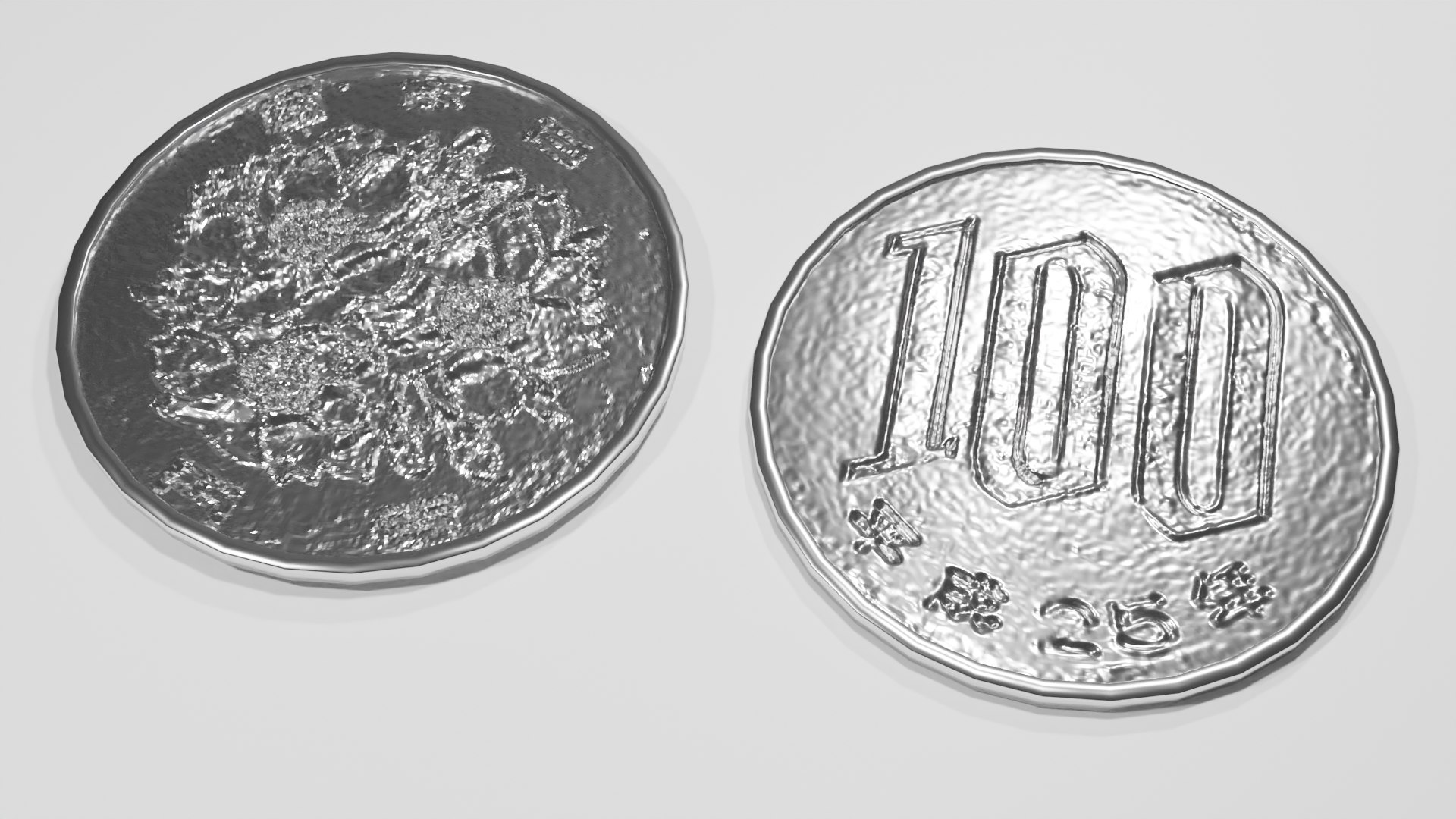 3D 100 Yen Coin TurboSquid 2019109