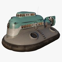 Dieselpunk Hovercraft with complete interior and PBR Materials