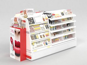 3D loreal paris cosmetics stand