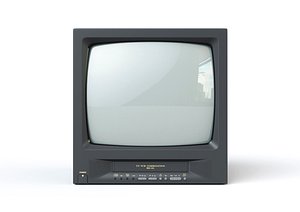 3D Vintage TV VCR Combo Retro Television Prop model