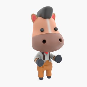 Cute Horse 3D Illustration 3D model