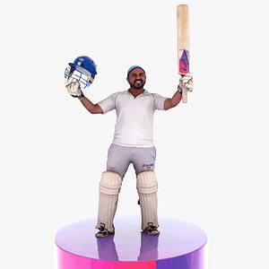 Cricket Batsman century Celebration pose