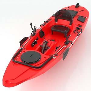 Kayak for fishing with an electric motor Haswing Winix HB-54601 Red 3D model