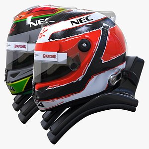 Force India 2015 style racing helmets