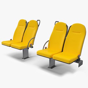 3D Bus Passenger Seats Left and Right Side