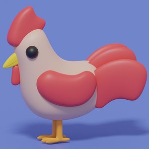 Cartoon Lovely Chicken 3D model