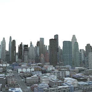 3D cityscape office buildings model