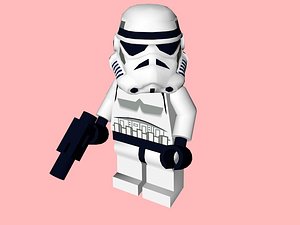 3d model of lego minifigure stormtrooper