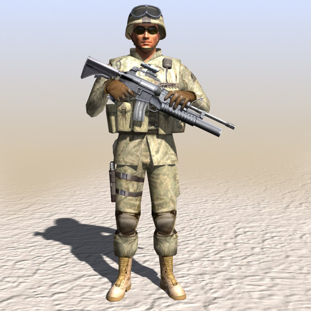 3d Army Soldier Mrap Model