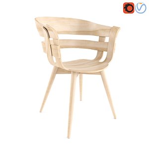 Wick Chair - Wooden Legs 3D model