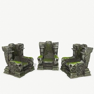 3D old throne