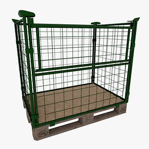 Realistic EUR-Pallet with accessories 3D