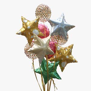 3D Golden five-pointed star aluminum film balloon