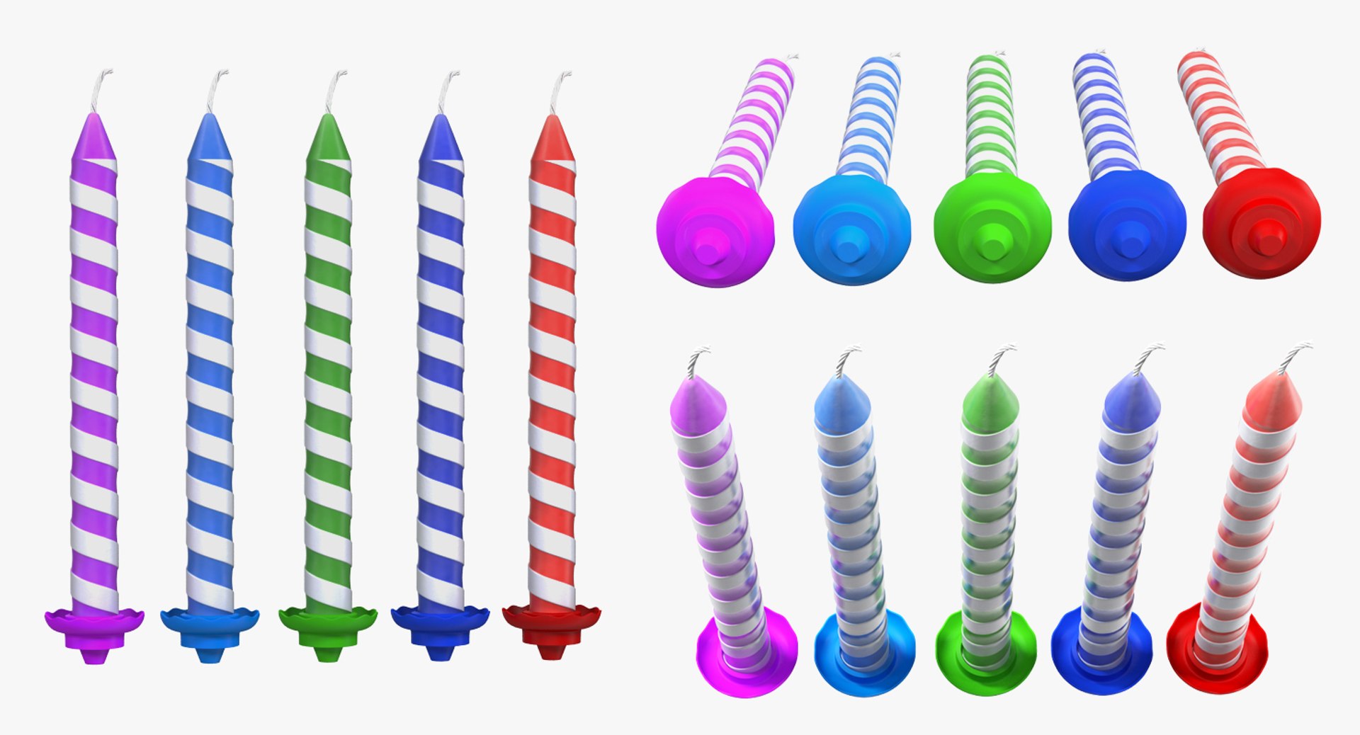 3d Model Birthday Candles Set