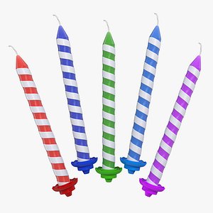 3d model birthday candles set