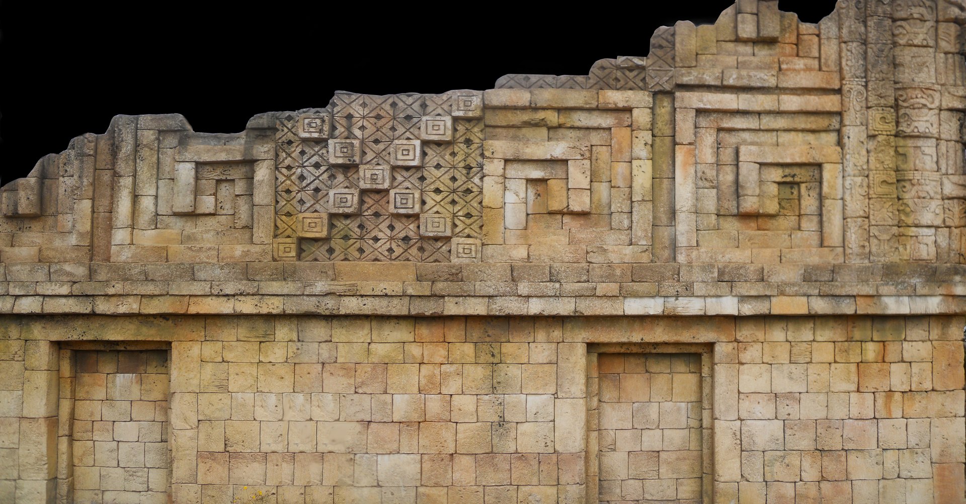 3d Historical Aztec Stone Wall