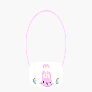 Low Poly Easter Basket 3D model