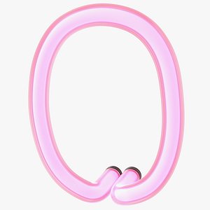 Glowing Neon Tube Light Digit 0