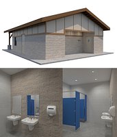 Public Building-002 Restroom with Interior