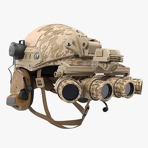 战术头盔数字迷彩3D模型