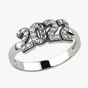 2022 Year Gold or Silver Ring 3D