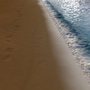 Beach with Footprints
