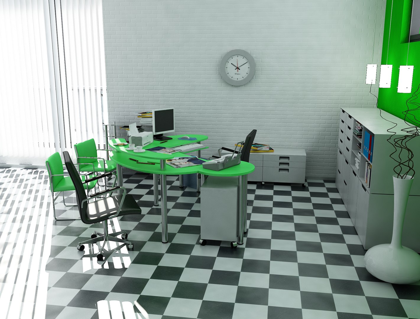 3D Simple Office Interior Design - TurboSquid 1463288
