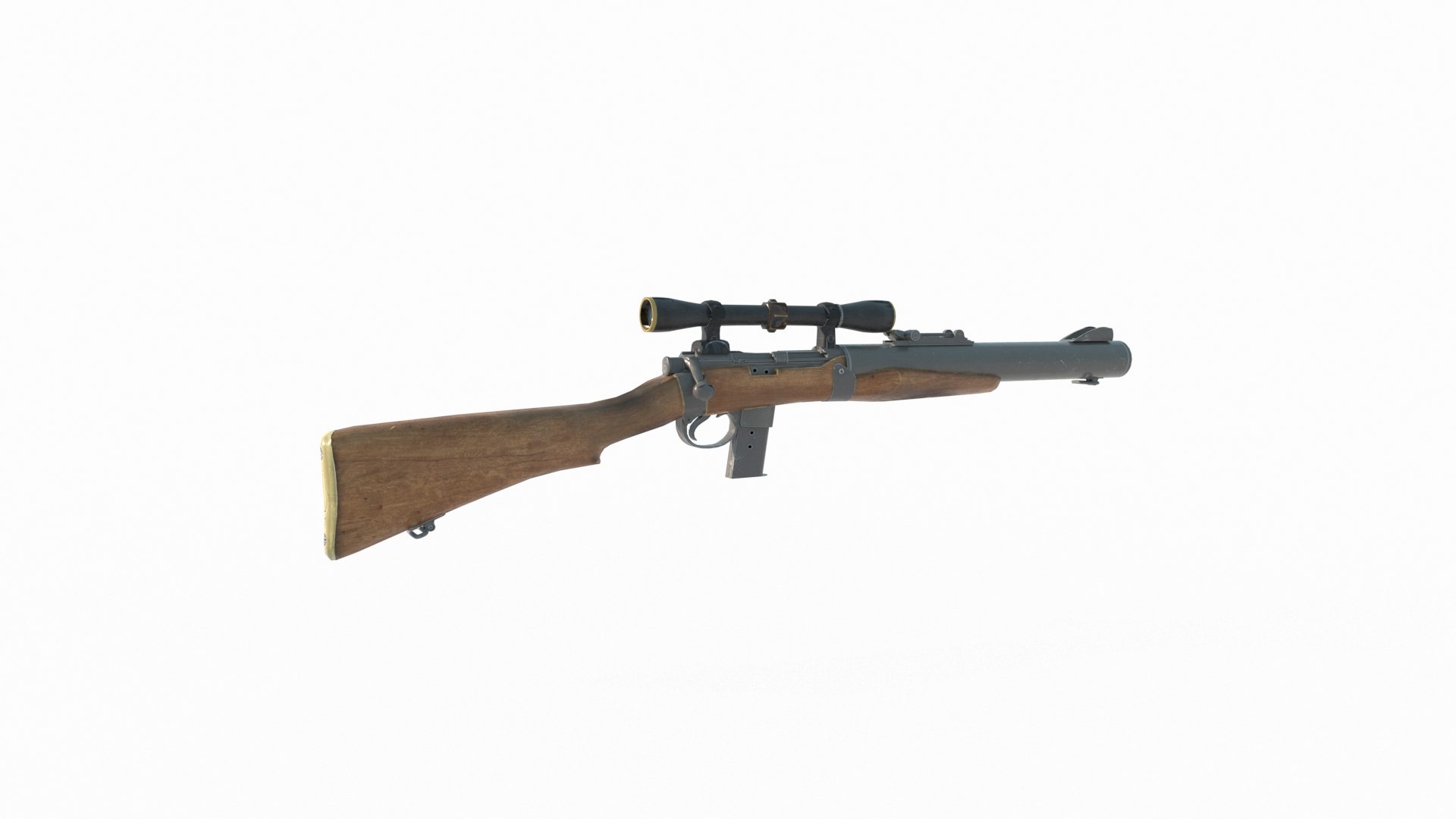 3D Old Style Sniper Rifle Carbine Model - TurboSquid 2331704
