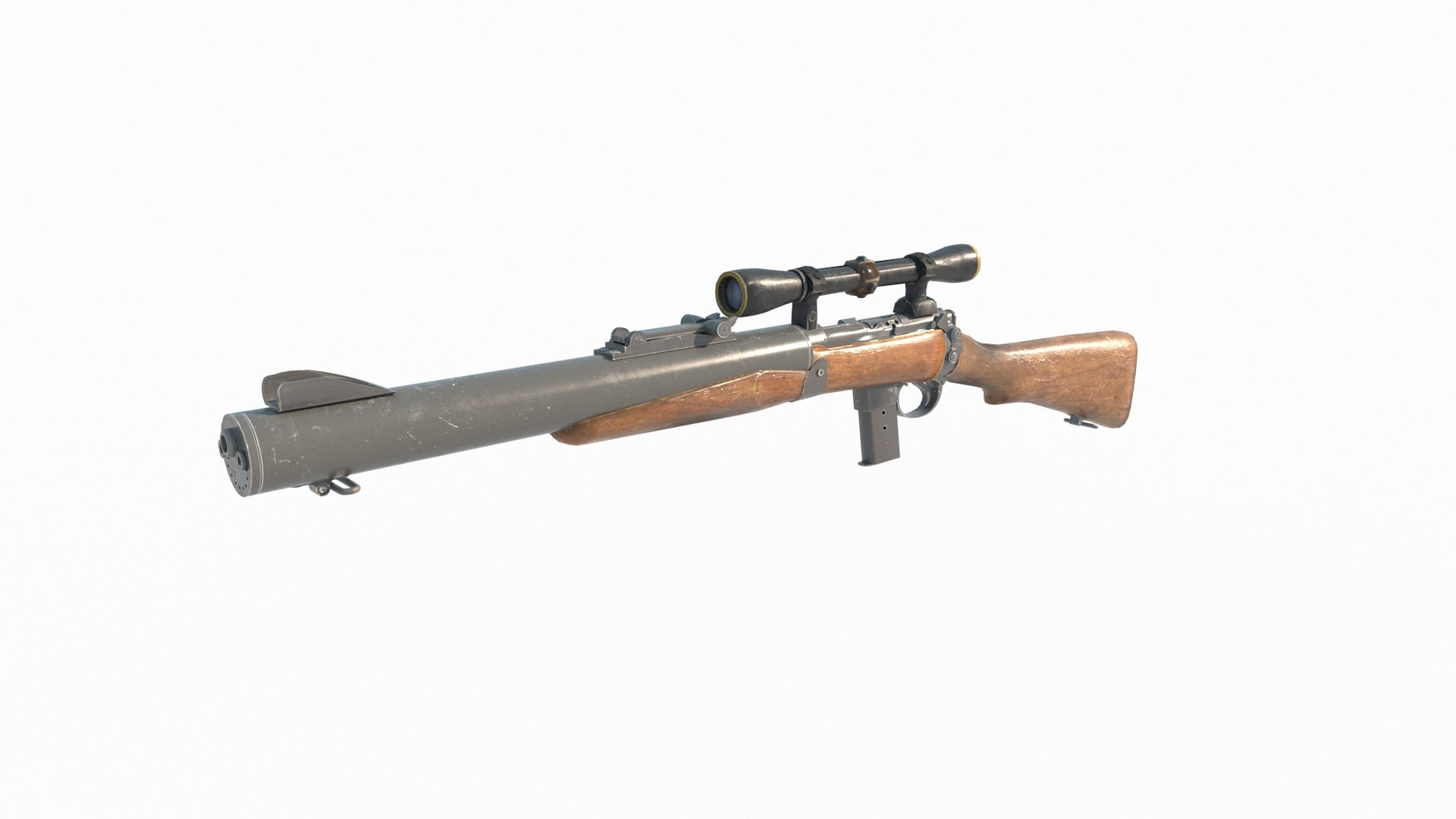 3D Old Style Sniper Rifle Carbine Model - TurboSquid 2331704