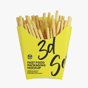 French Fries Box Yellow
