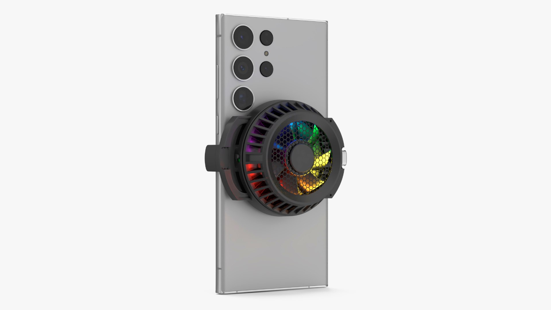 Android Phone with Razer Cooling System 3D model preview