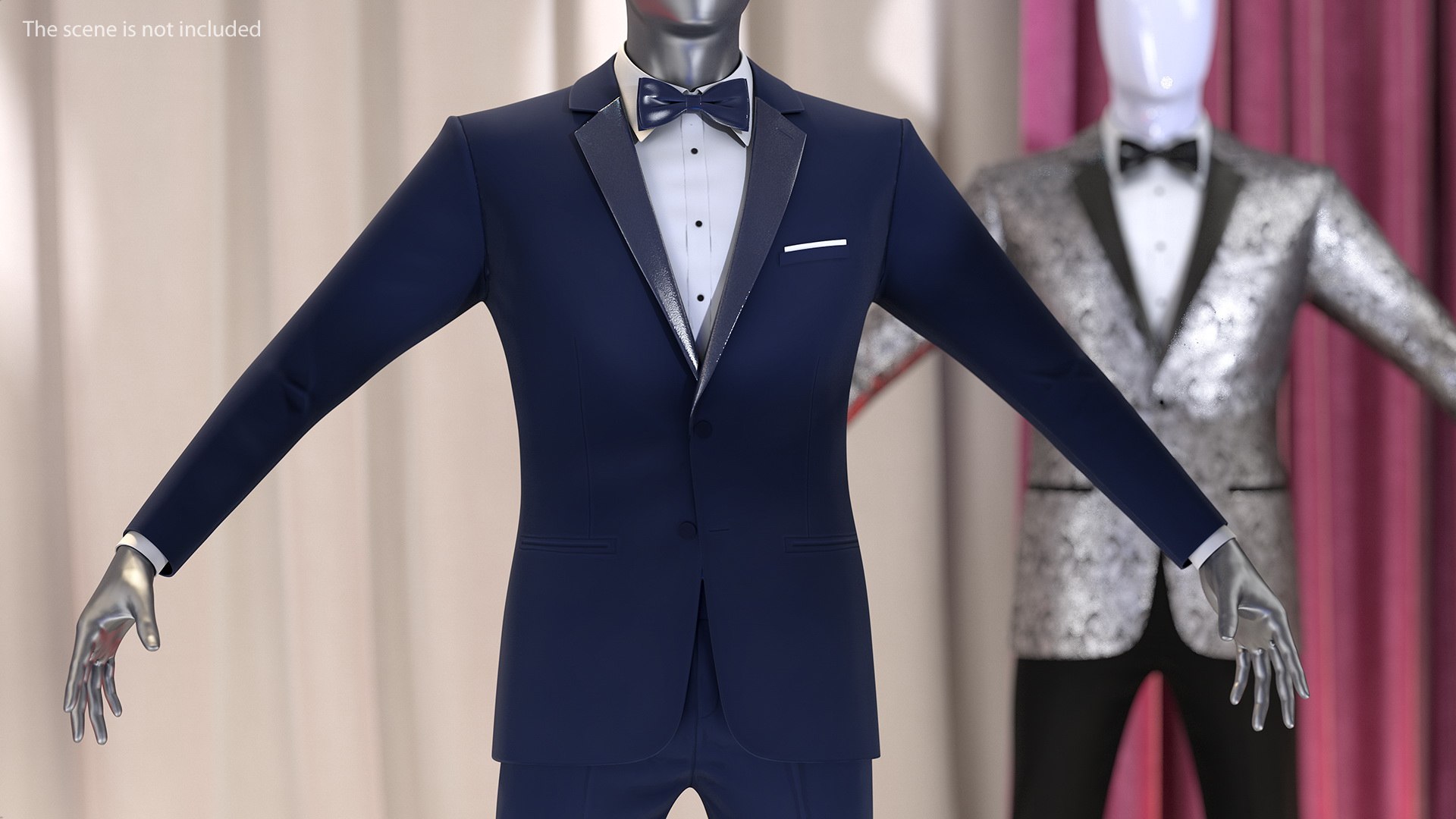 Tuxedo Blue Jacket 3D model preview