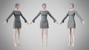 3D Dress 51 Grey model