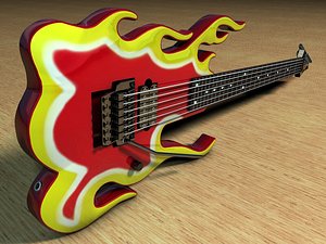 3d model ibanez flame guitar