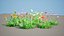 Scabiosa-Blumen 3D-Modell