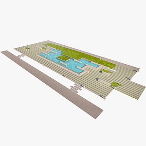 Modern Urban Plaza Landscape Kit 3D Model