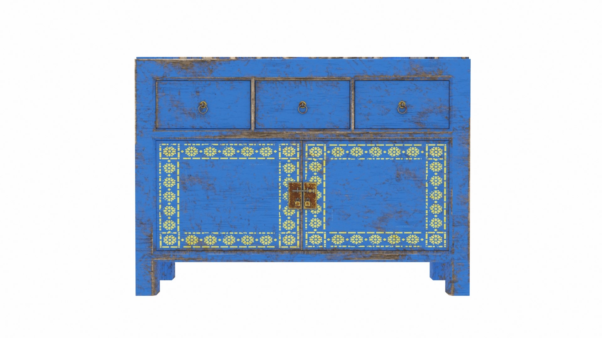 Indian Flower Wall & Furniture Border Stencil