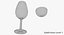 3D seven wine glasses champagne flute model