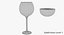 3D seven wine glasses champagne flute model