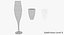 3D seven wine glasses champagne flute model