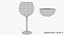 3D seven wine glasses champagne flute model